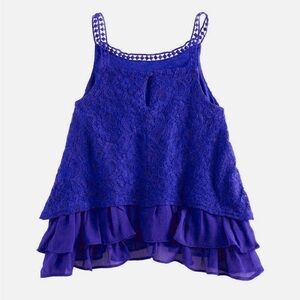 DISNEY D-SIGNED Descendants Girls Royal Blue Lace Sleeveless Top Size L
